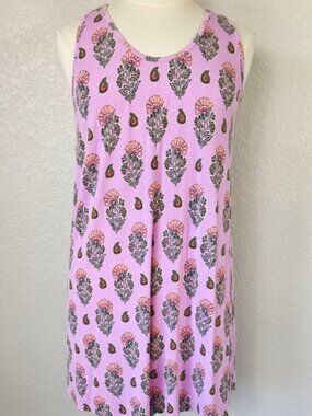 Soma XL Cool Nights Tank Sleepshirt Racerback Purple Floral Print